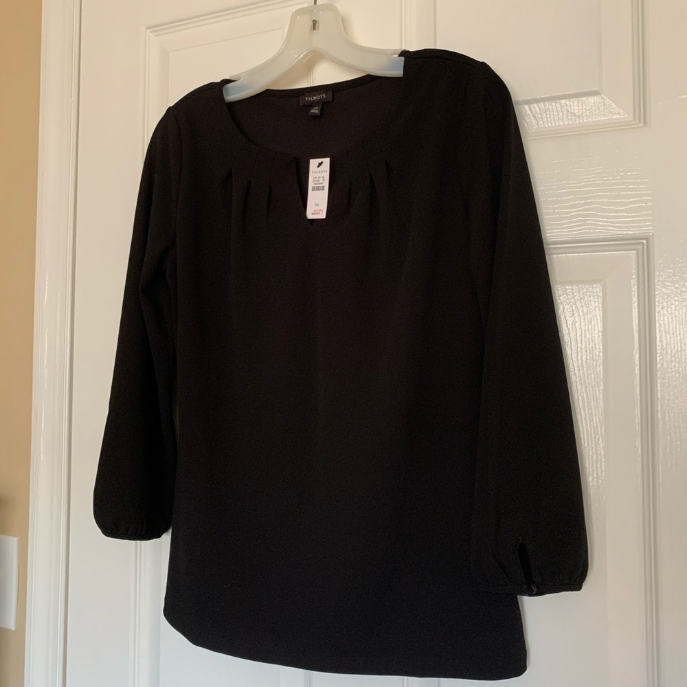 Talbots black long sleeve blouse